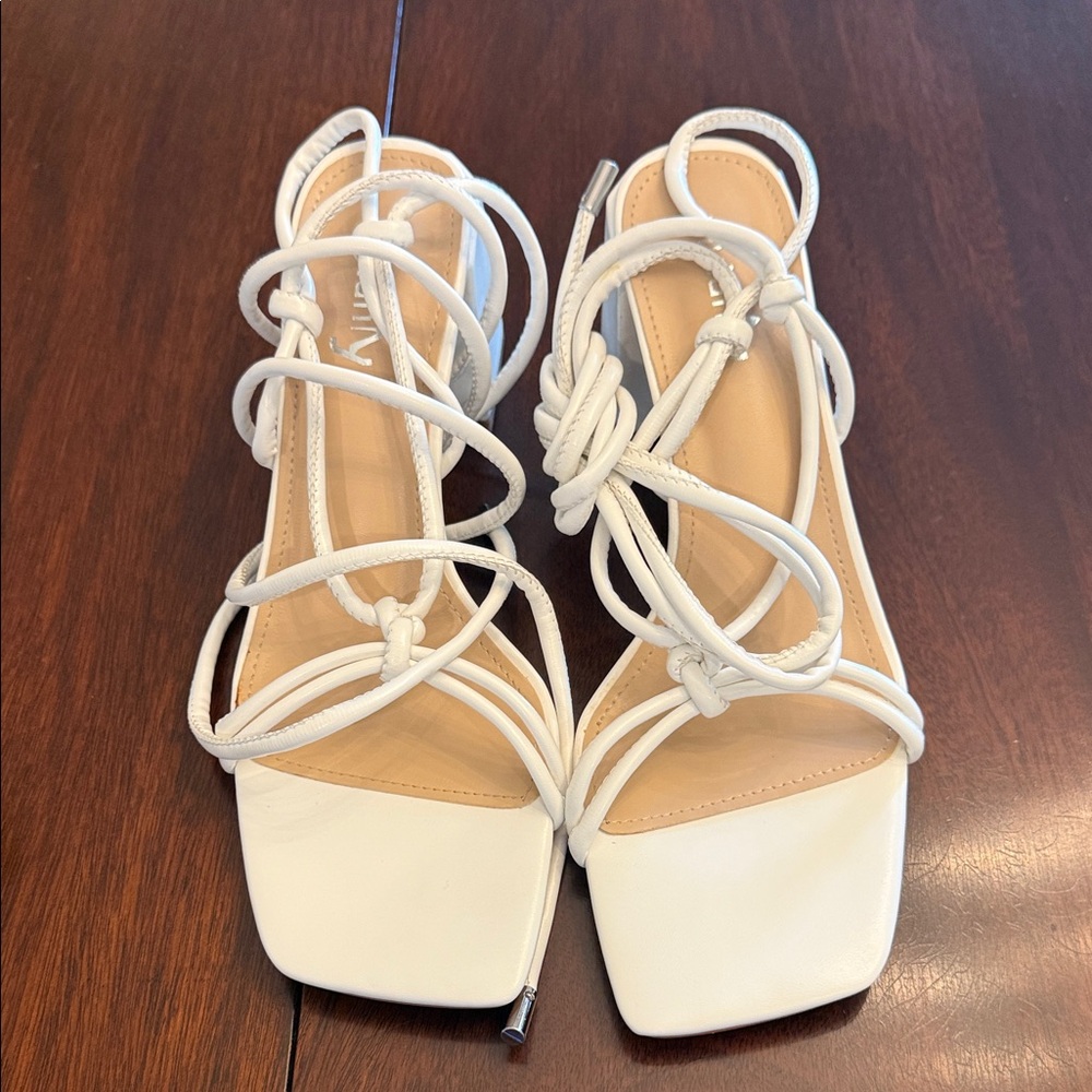 White Strappy Square-Toe Women’s Sandals NEW!